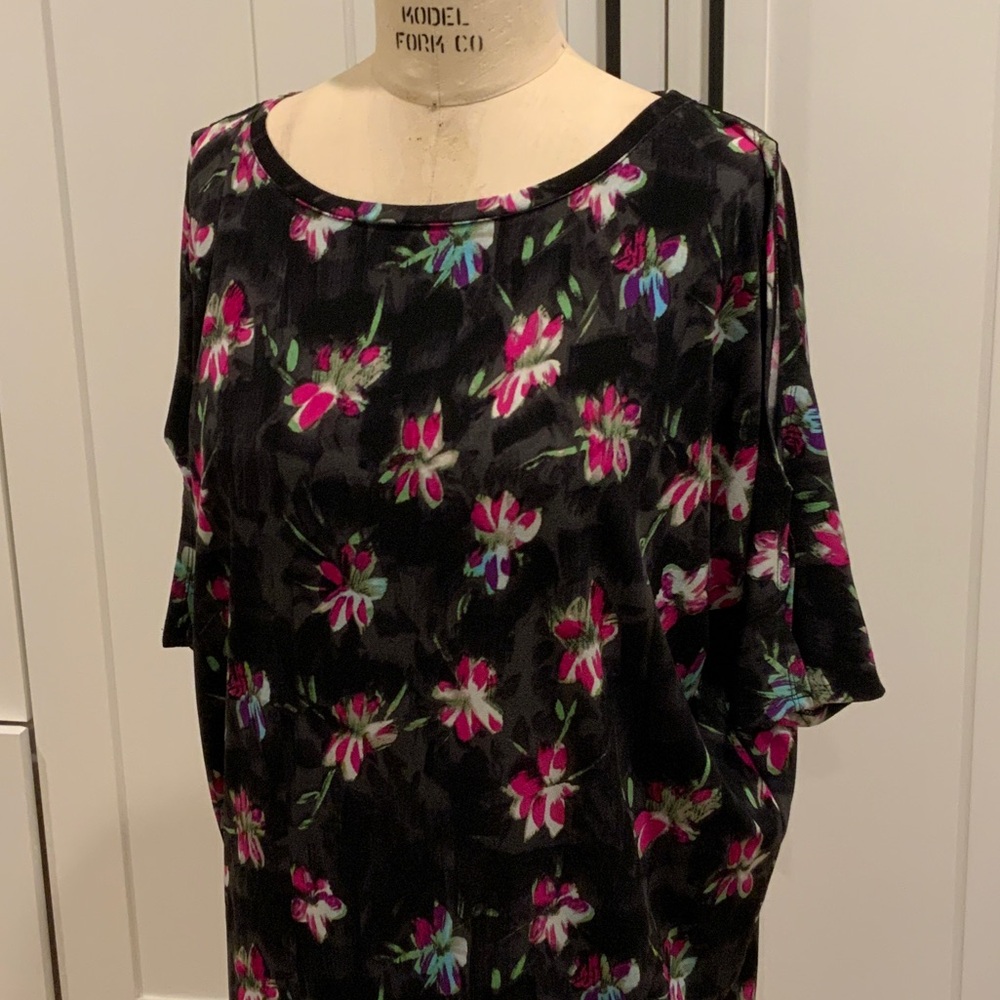 RACHEL Rachel Roy Black Floral Batwing Mini Dress